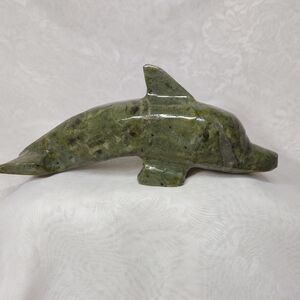 Green Jade Dolphin Figurine